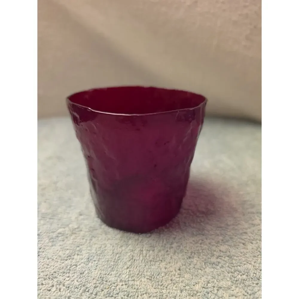 Vintage Morgantown Seneca Driftwood Crinkle Ruby Red Glass Tumbler Replacement